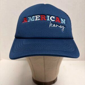 "American Honey" Blue Dad Hat Mesh Backing, Adjustable Adult Preowned Clean